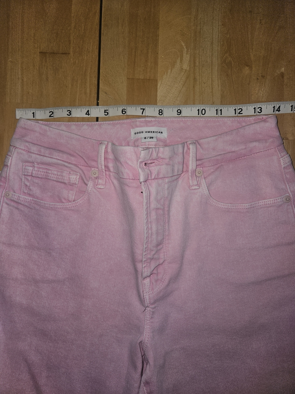 Good American Waist Palazzo High Rise Wide Leg Cropped Denim Jeans - Picture 6 of 7